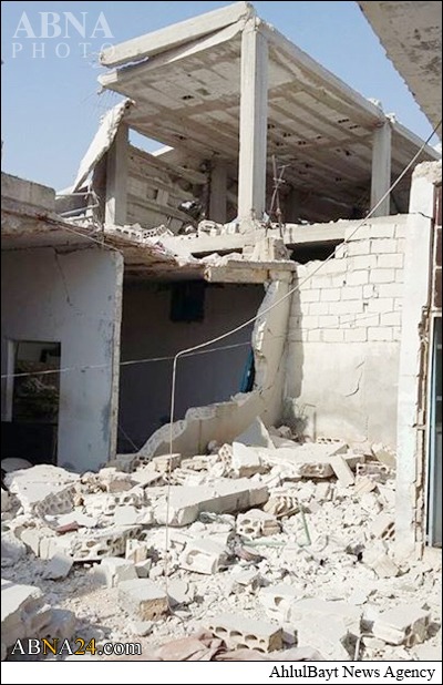 تخریب منازل شیعیان در حمله موشکی تکفیری ها + عکس