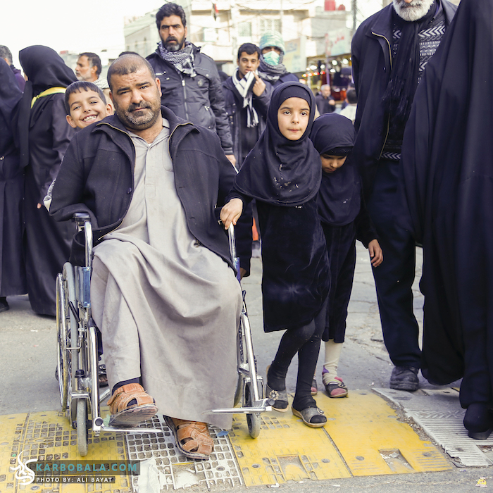 حضور افراد با محدودیت‌های جسمانی در پیاده‌روی اربعین/ گزارش تصویری