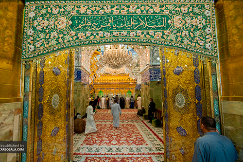 هنر دست بانوان اصفهانی در ایوان طلای حرم حضرت عباس (ع)/ عکس