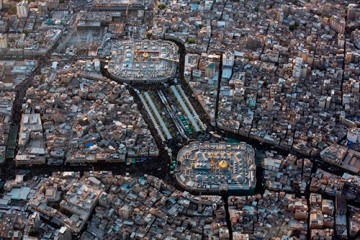 تصاویر هوایی از حضور میلیونی زائران مسیر کربلا/ گزارش تصویری